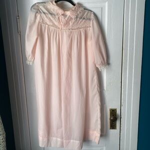 Sweet Pink Lace Vintage Sheer Robe